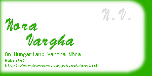 nora vargha business card